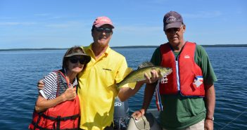 CLEAR LAKE – A Gem In The Middle Of Manitoba Parkland Nice Clear Lake walleye with cousin Peter and his wife Anne.